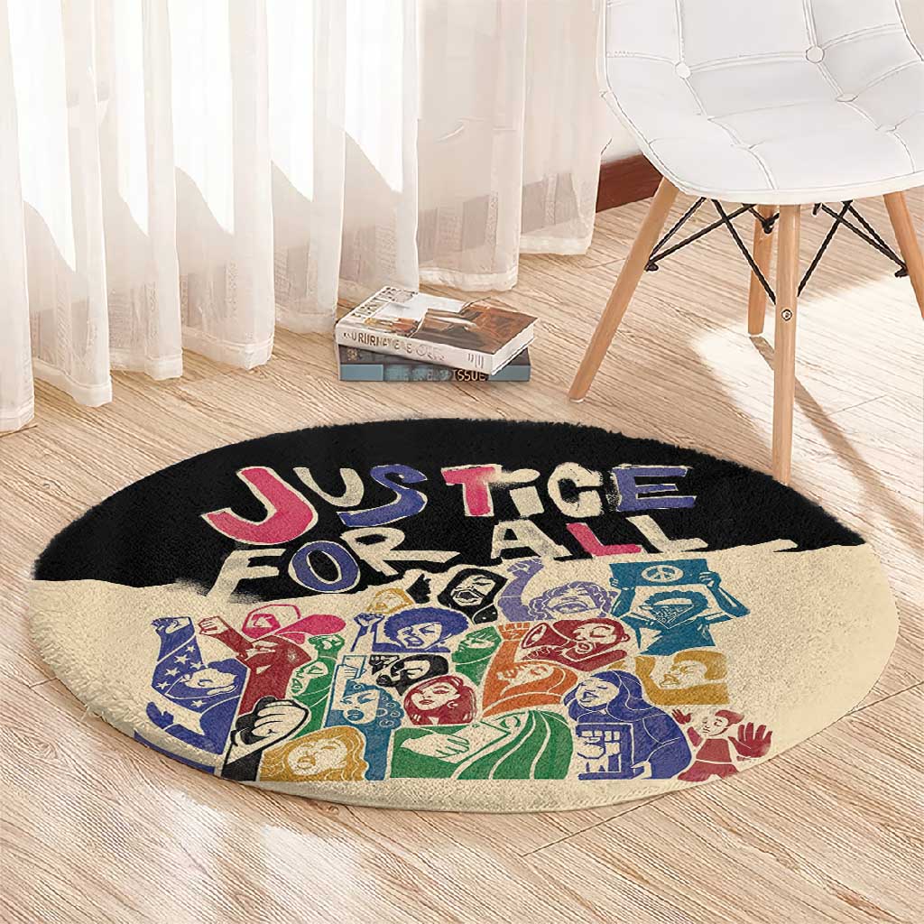 African Stand Firm Round Carpet Justice For All