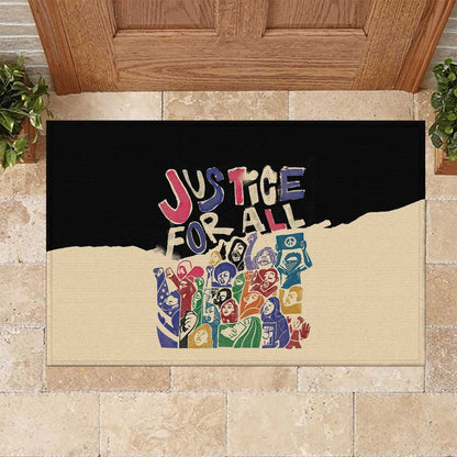 African Stand Firm Rubber Doormat Justice For All