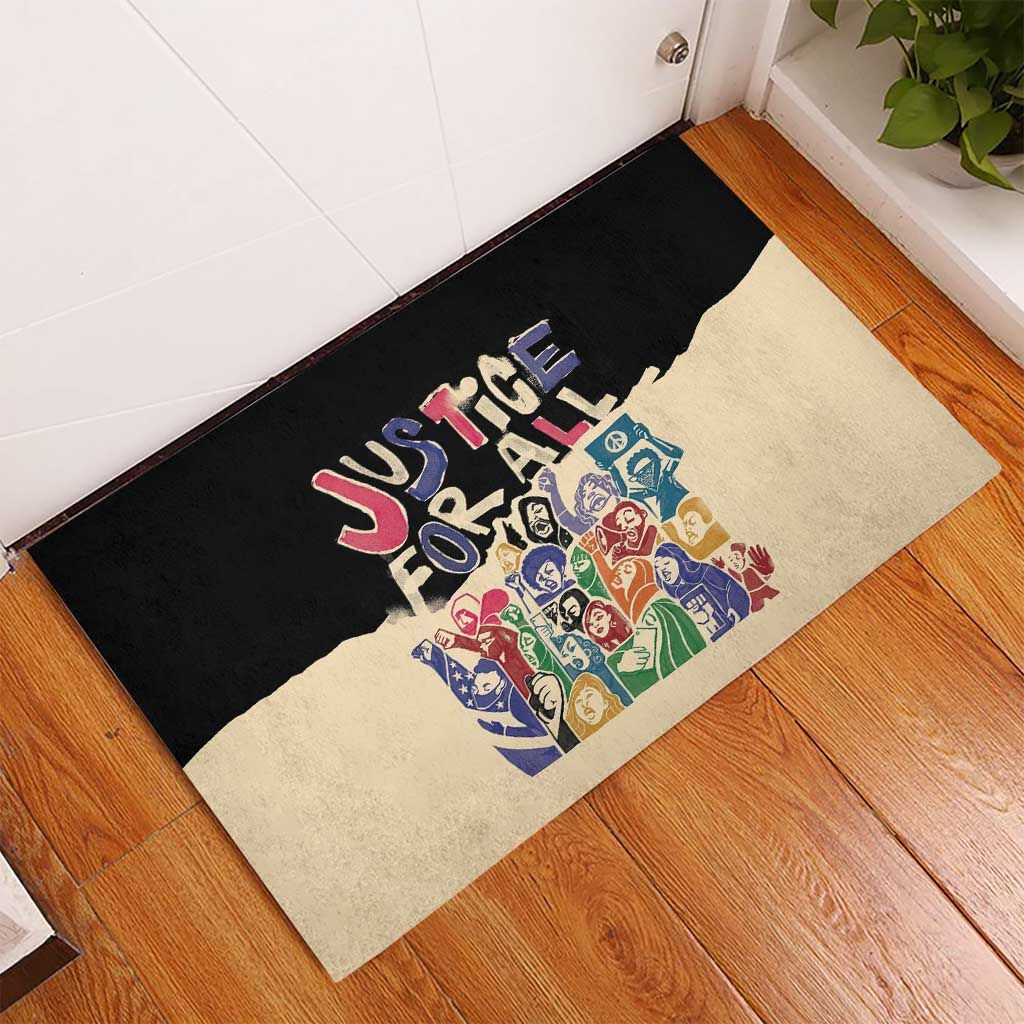 African Stand Firm Rubber Doormat Justice For All