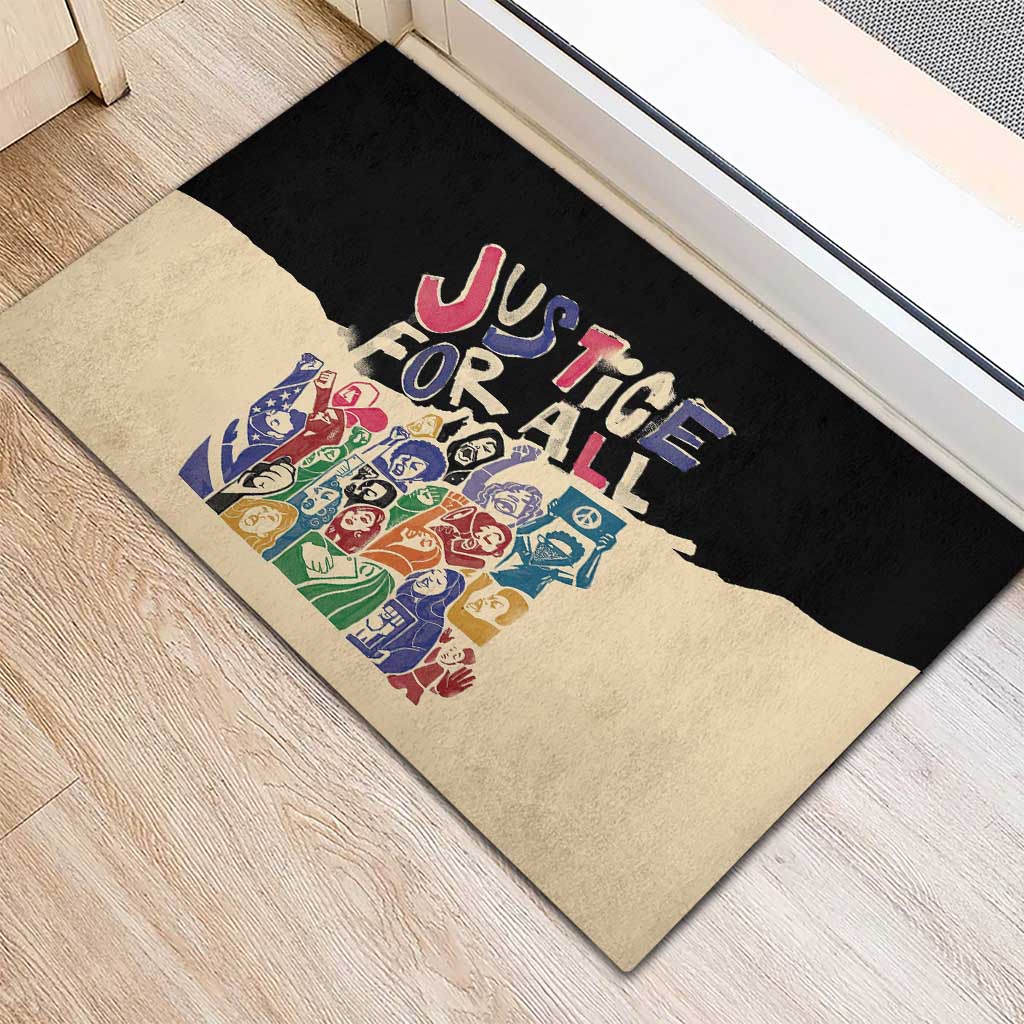African Stand Firm Rubber Doormat Justice For All