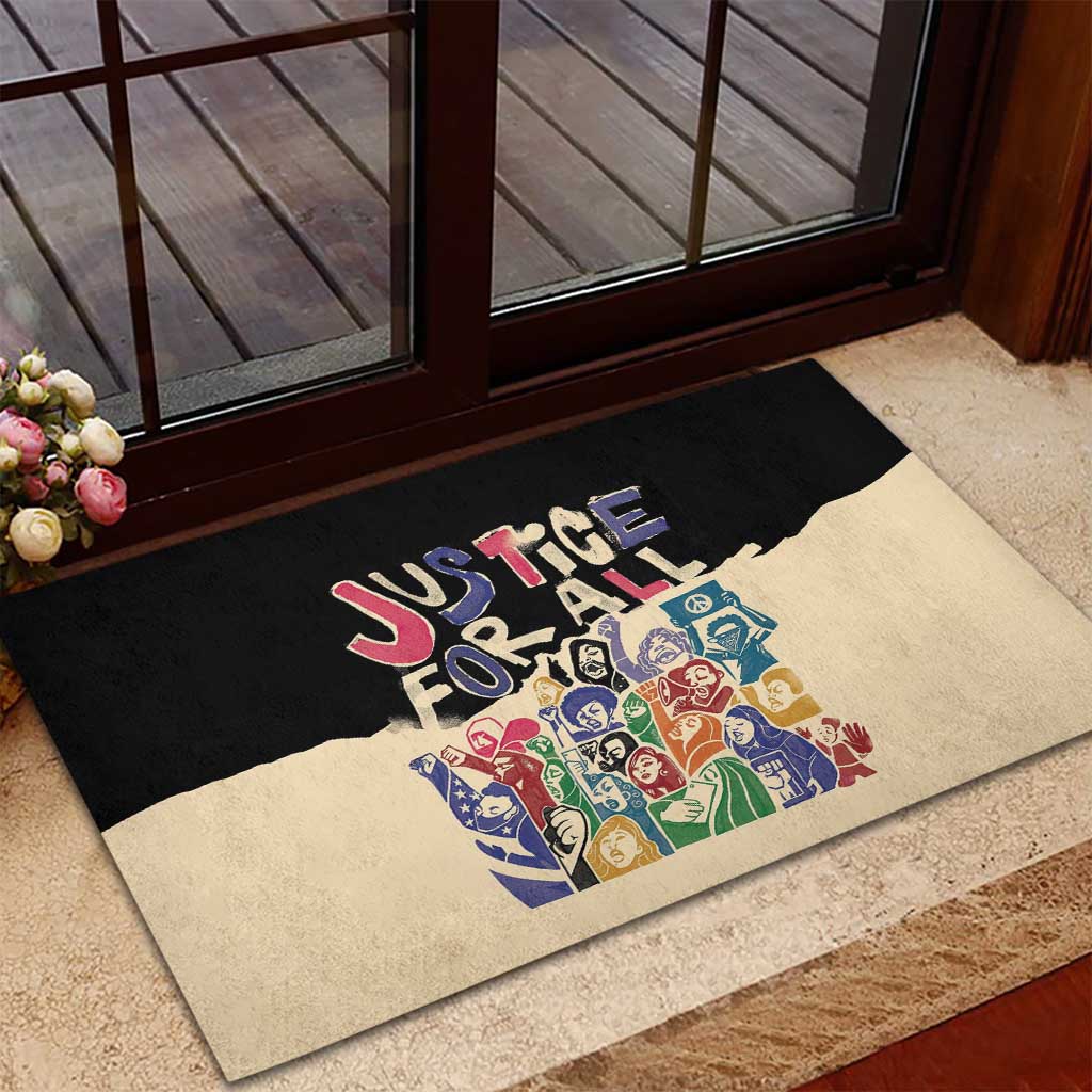 African Stand Firm Rubber Doormat Justice For All