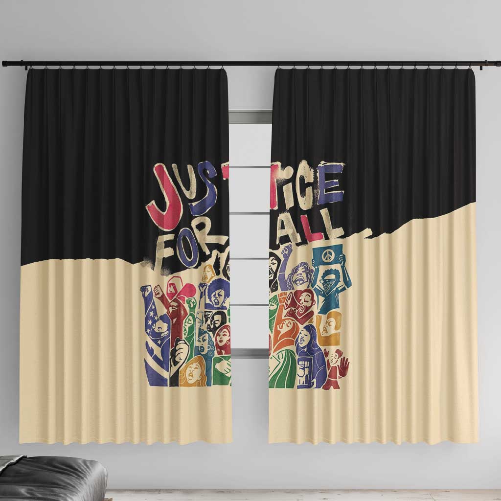 African Stand Firm Window Curtain Justice For All