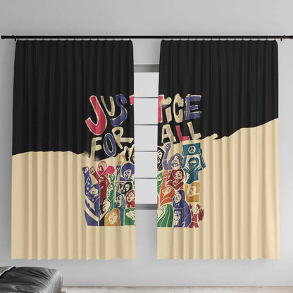 African Stand Firm Window Curtain Justice For All
