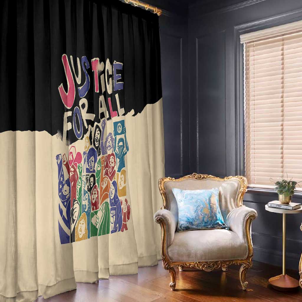 African Stand Firm Window Curtain Justice For All