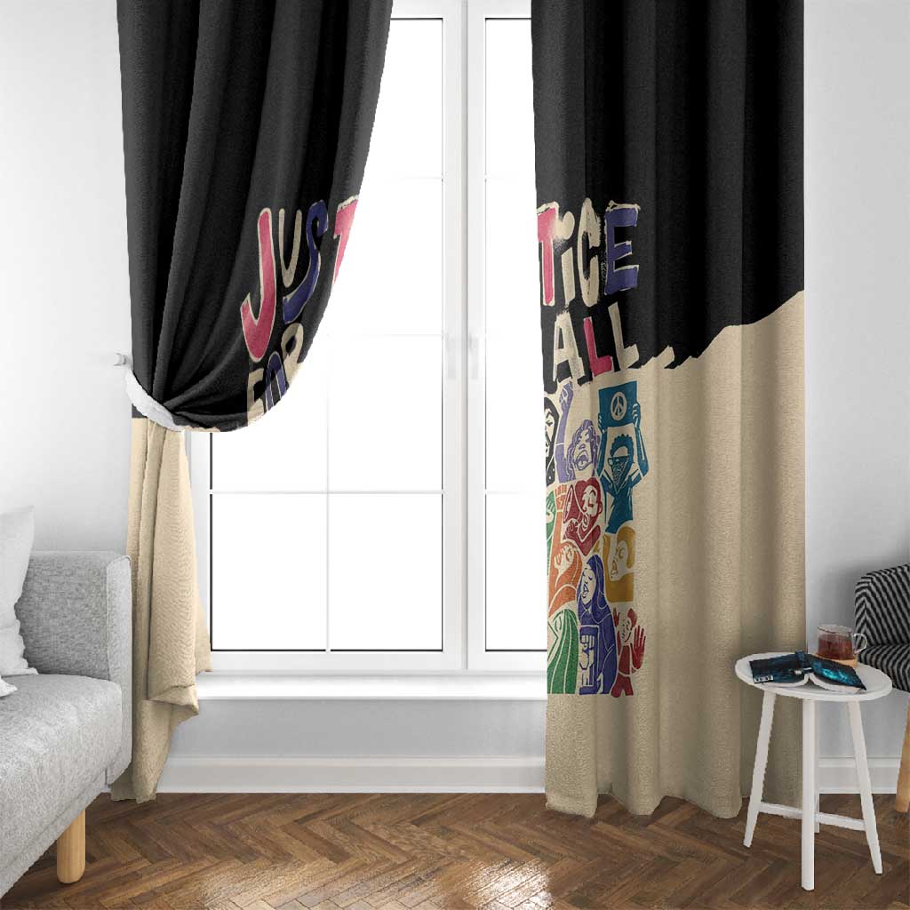 African Stand Firm Window Curtain Justice For All