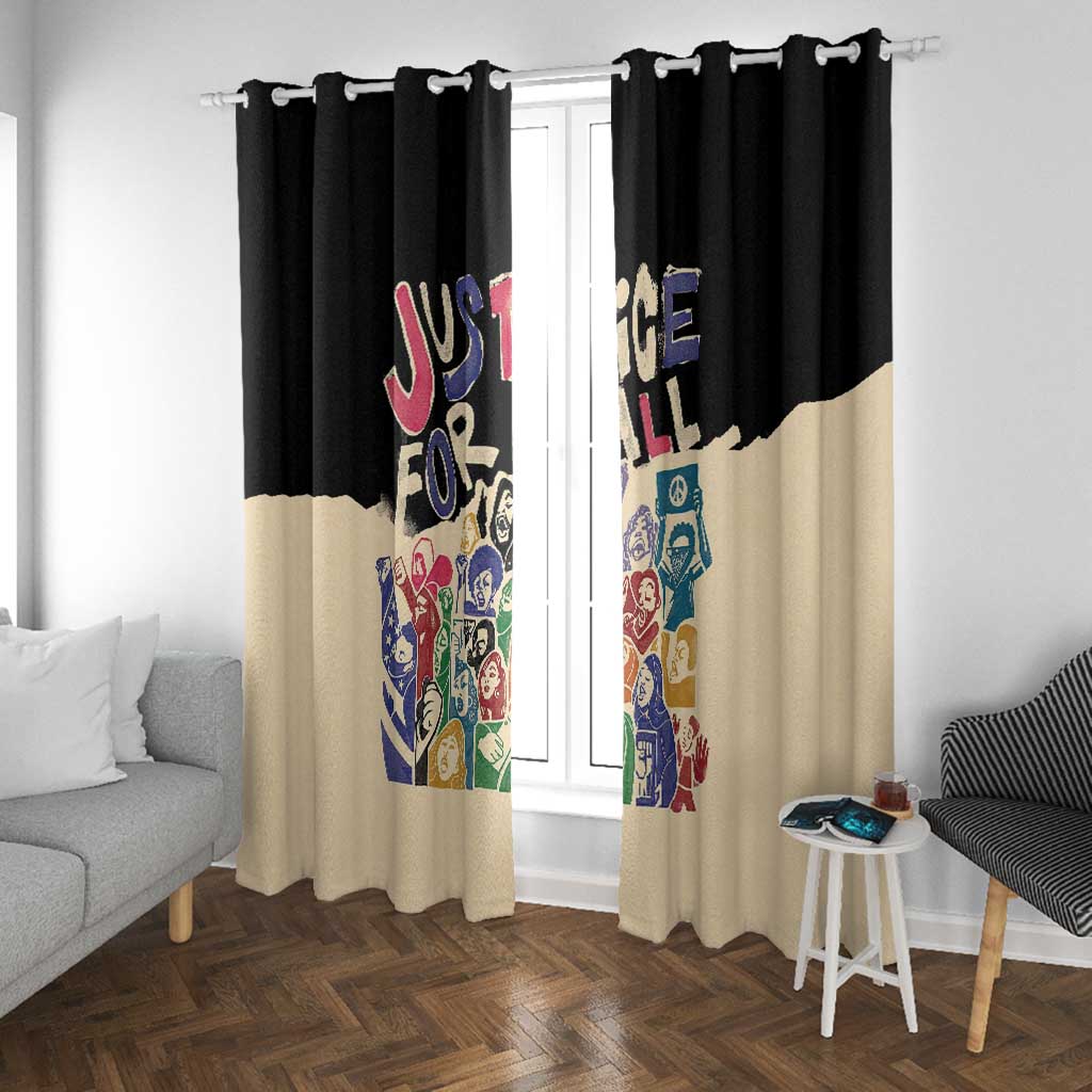 African Stand Firm Window Curtain Justice For All