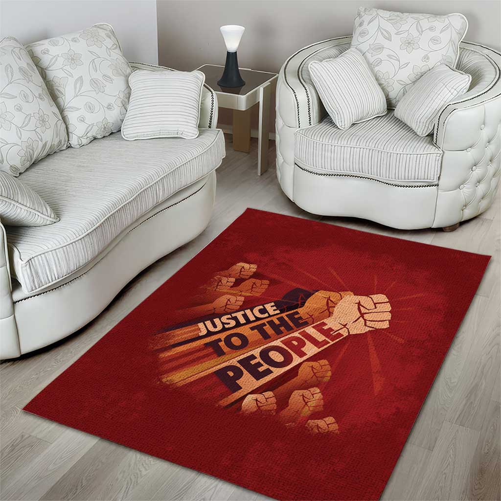 Justice To The People Africa Area Rug Afro Raised Fist