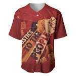 Justice To The People Africa Baseball Jersey Afro Raised Fist