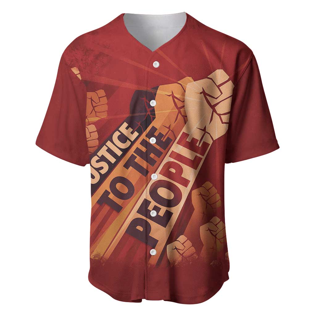 Justice To The People Africa Baseball Jersey Afro Raised Fist