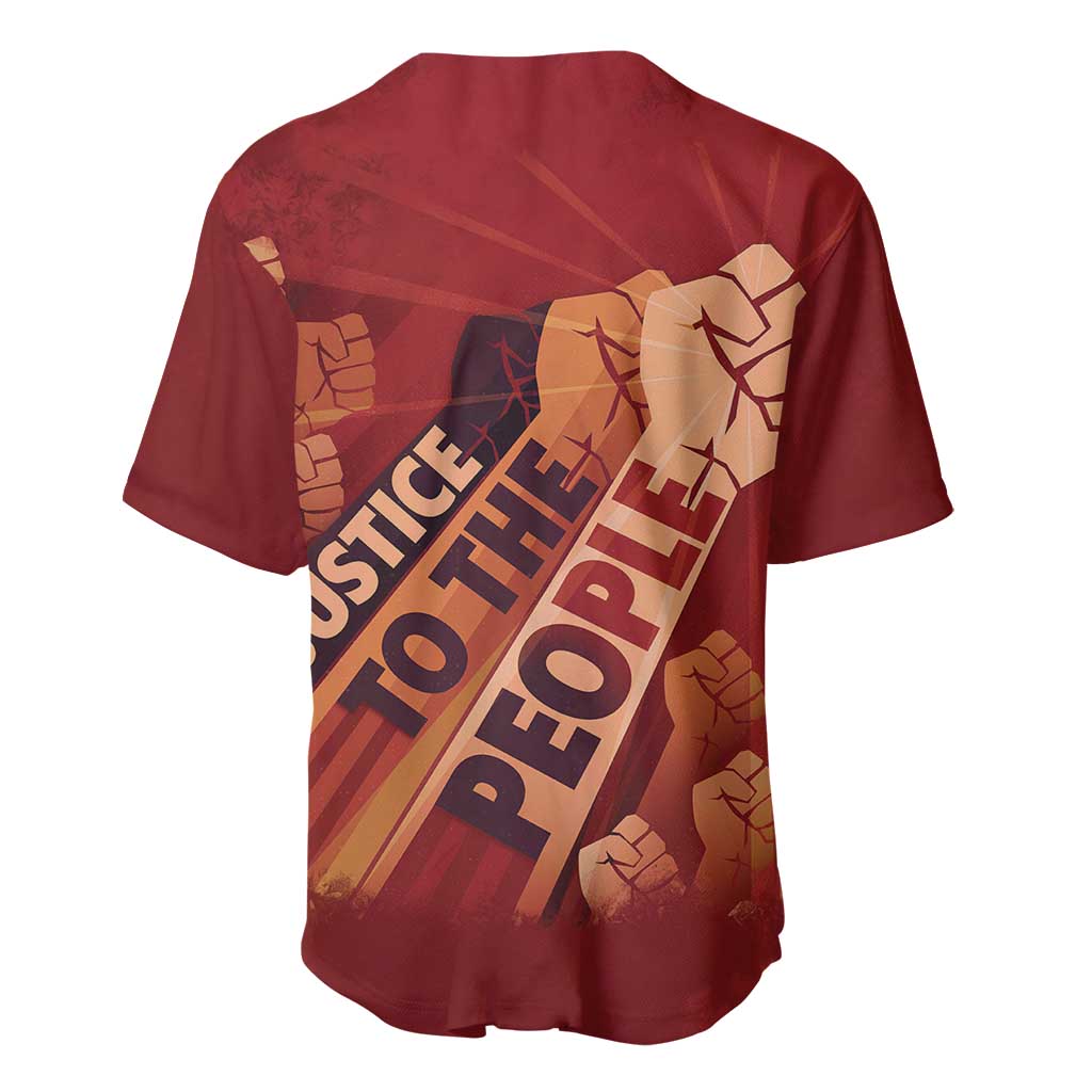 Justice To The People Africa Baseball Jersey Afro Raised Fist