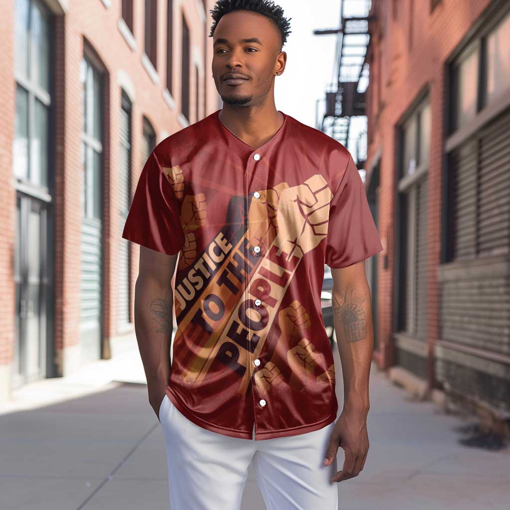 Justice To The People Africa Baseball Jersey Afro Raised Fist