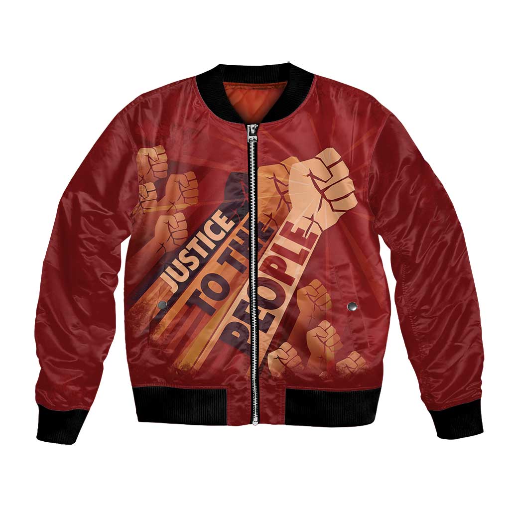 Justice To The People Africa Bomber Jacket Afro Raised Fist