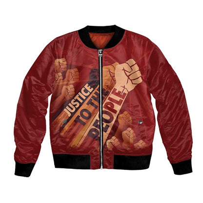 Justice To The People Africa Bomber Jacket Afro Raised Fist