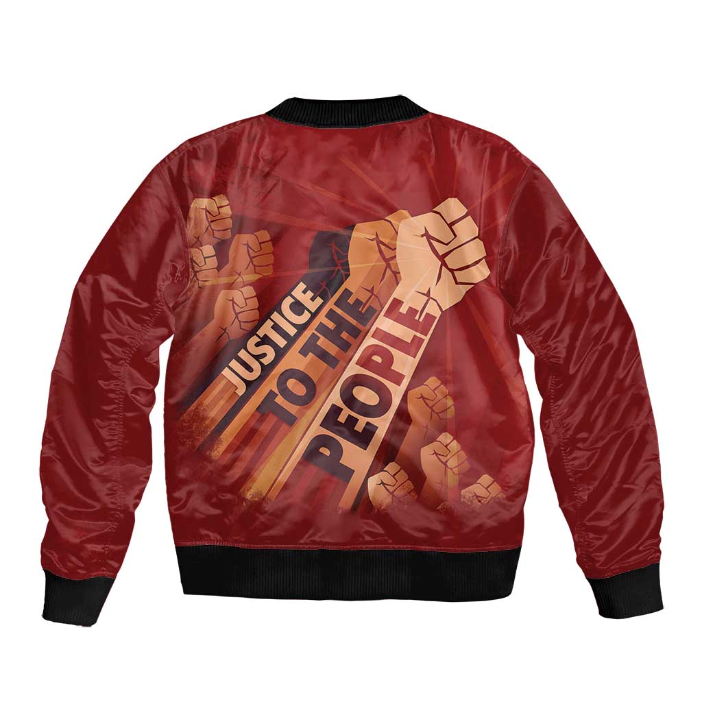Justice To The People Africa Bomber Jacket Afro Raised Fist