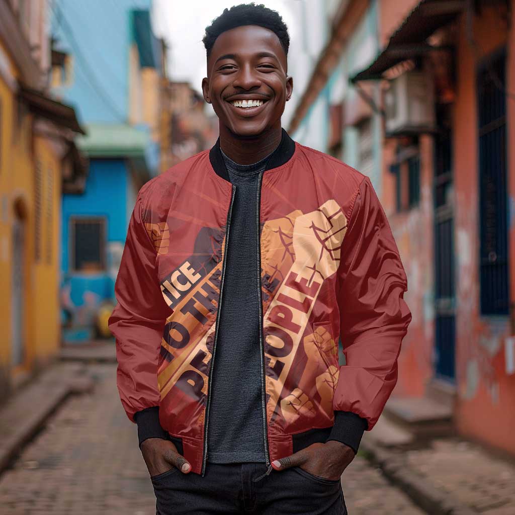 Justice To The People Africa Bomber Jacket Afro Raised Fist