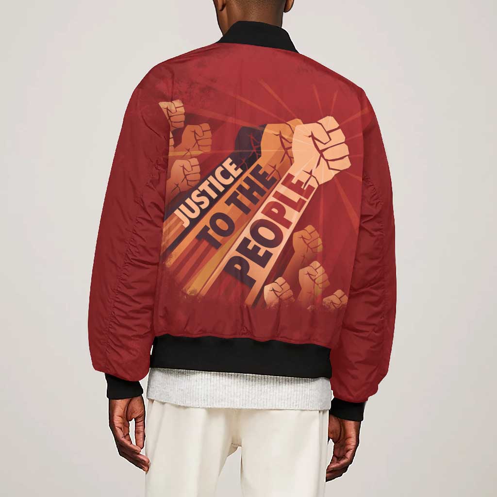 Justice To The People Africa Bomber Jacket Afro Raised Fist