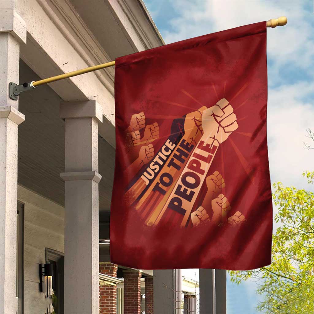 Justice To The People Africa Garden Flag Afro Raised Fist