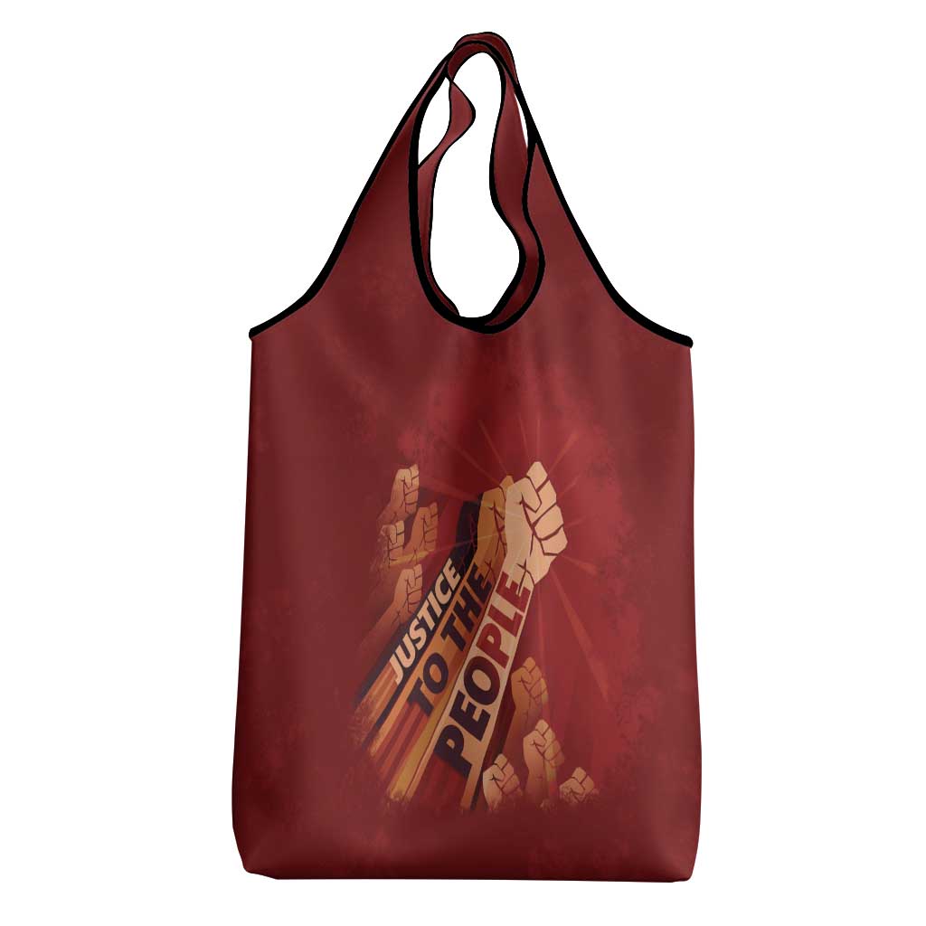 Justice To The People Africa Grocery Bag Afro Raised Fist