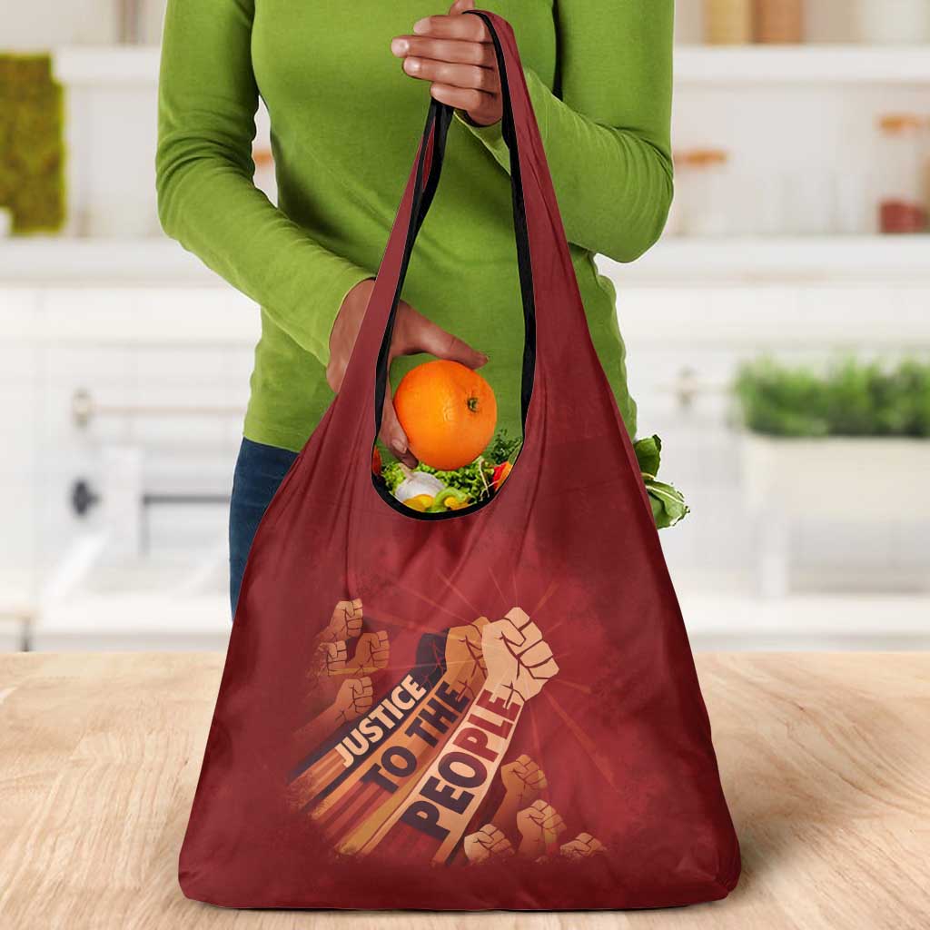 Justice To The People Africa Grocery Bag Afro Raised Fist