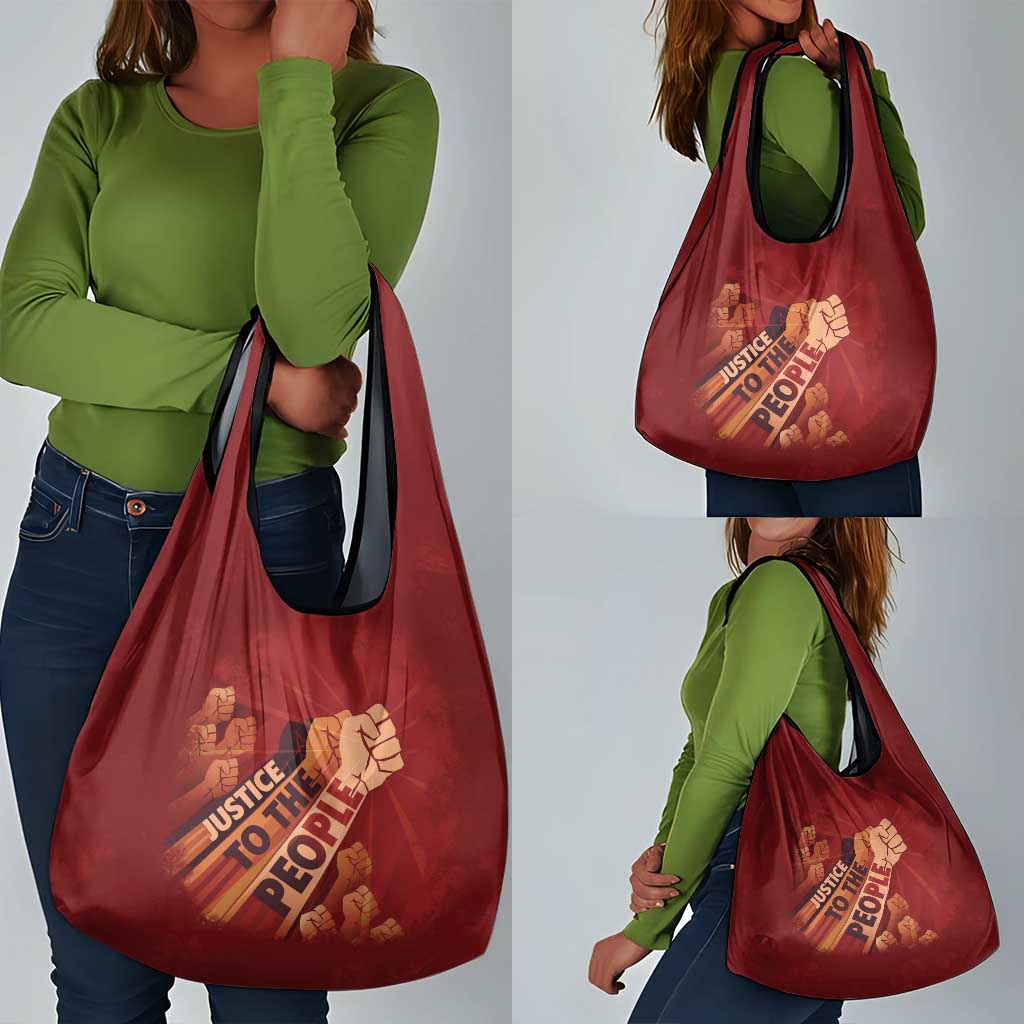 Justice To The People Africa Grocery Bag Afro Raised Fist