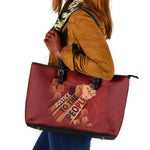 Justice To The People Africa Leather Tote Bag Afro Raised Fist