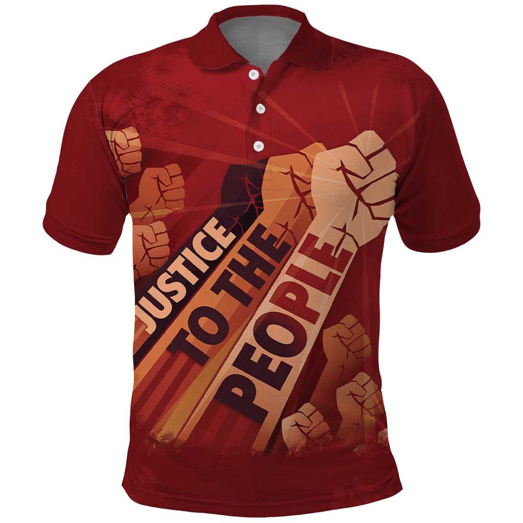 Justice To The People Africa Polo Shirt Afro Raised Fist