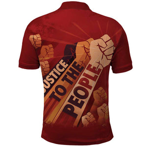 Justice To The People Africa Polo Shirt Afro Raised Fist