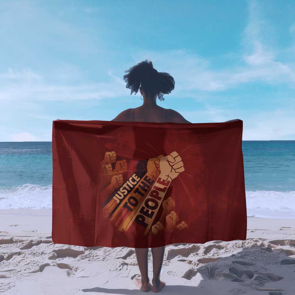 Justice To The People Africa Sarong Afro Raised Fist