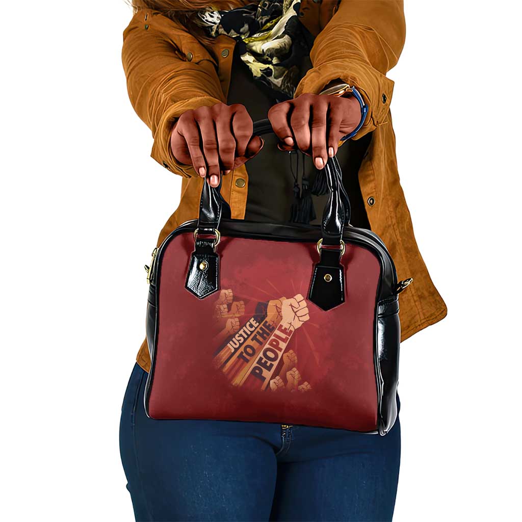 Justice To The People Africa Shoulder Handbag Afro Raised Fist