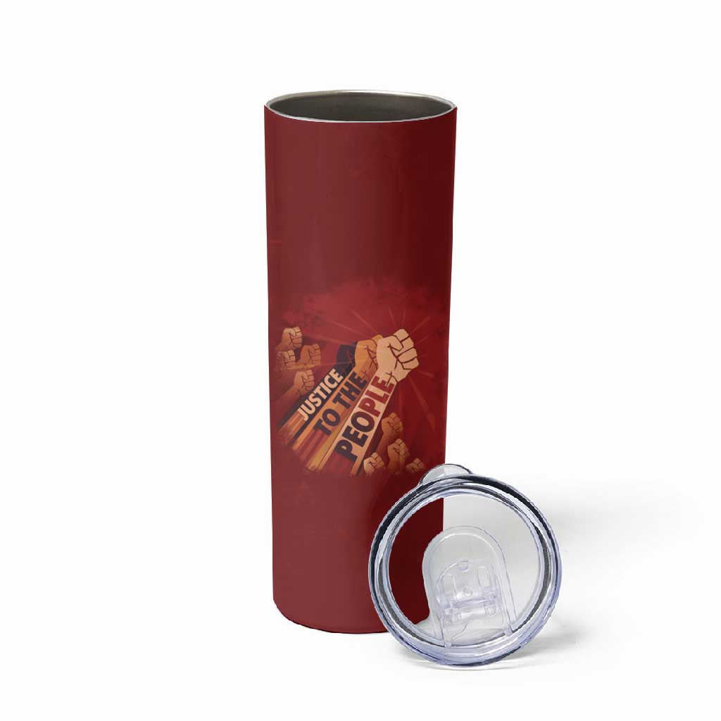 Justice To The People Africa Skinny Tumbler Afro Raised Fist