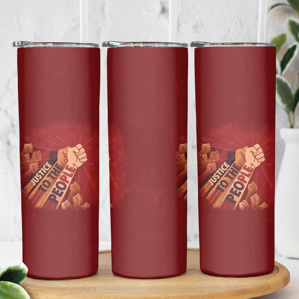 Justice To The People Africa Skinny Tumbler Afro Raised Fist