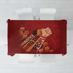 Justice To The People Africa Tablecloth Afro Raised Fist