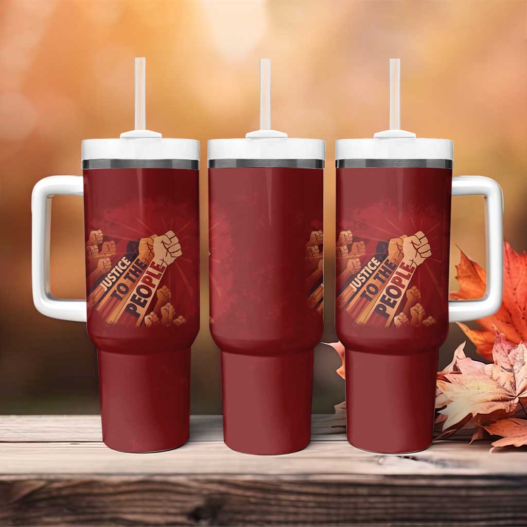 Justice To The People Africa Tumbler With Handle Afro Raised Fist