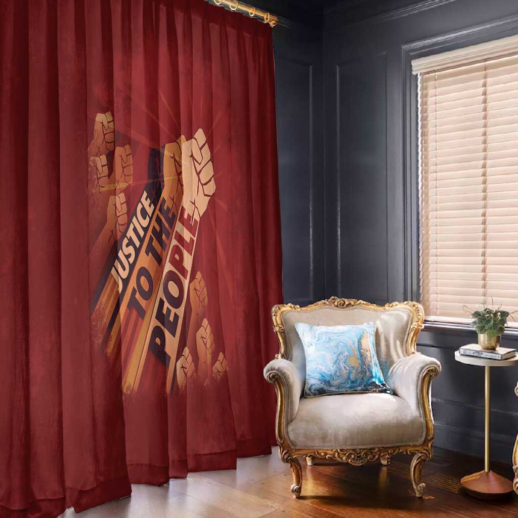 Justice To The People Africa Window Curtain Afro Raised Fist