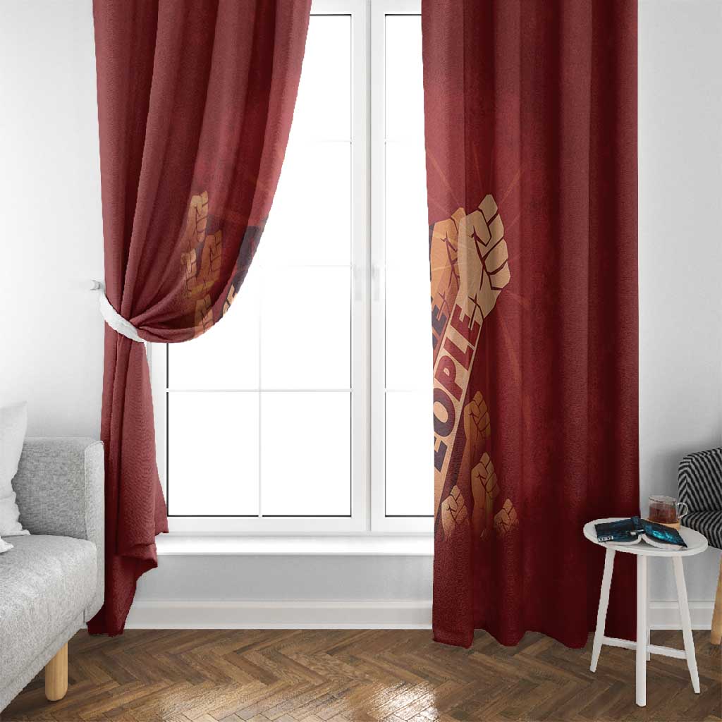 Justice To The People Africa Window Curtain Afro Raised Fist