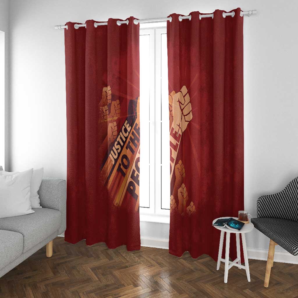 Justice To The People Africa Window Curtain Afro Raised Fist