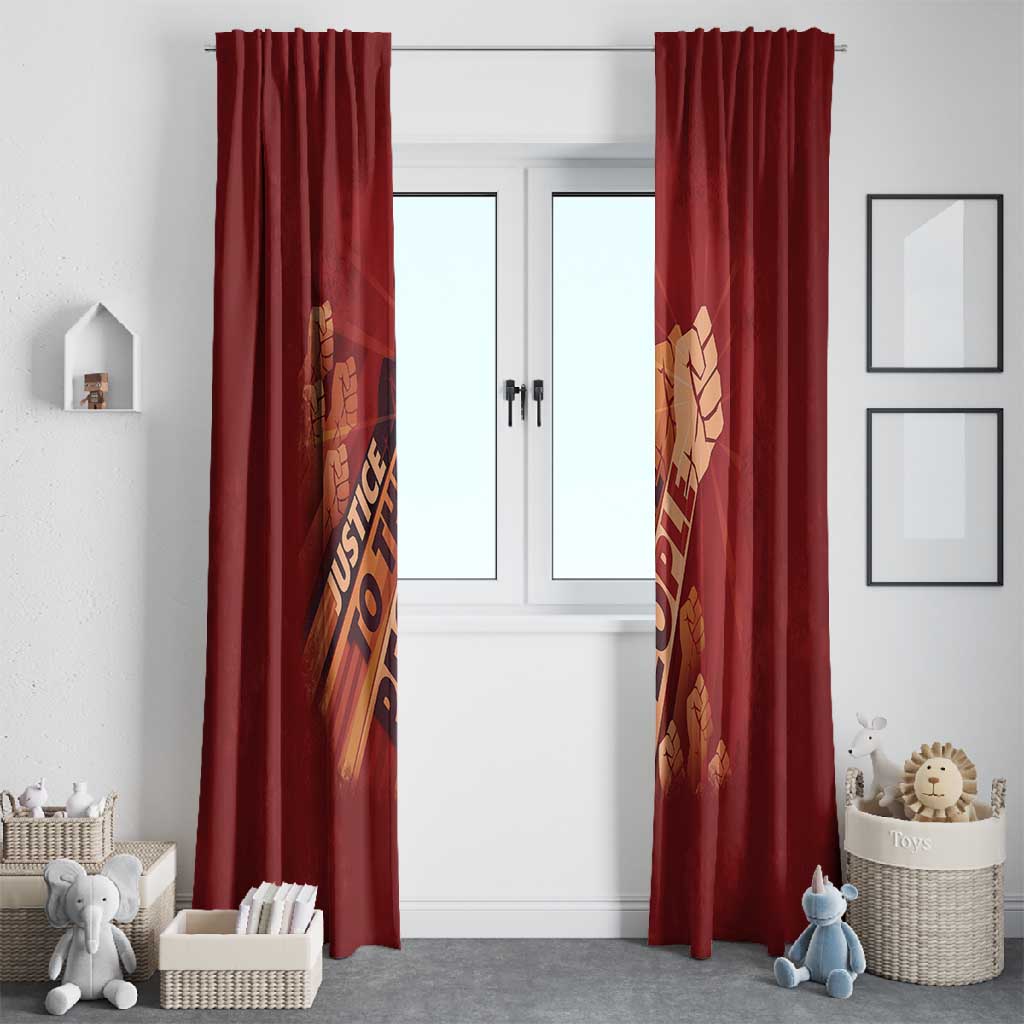Justice To The People Africa Window Curtain Afro Raised Fist