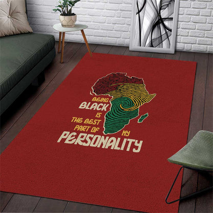 African Map Fingerprint Area Rug Being Black Is The Best Part Of My Personality