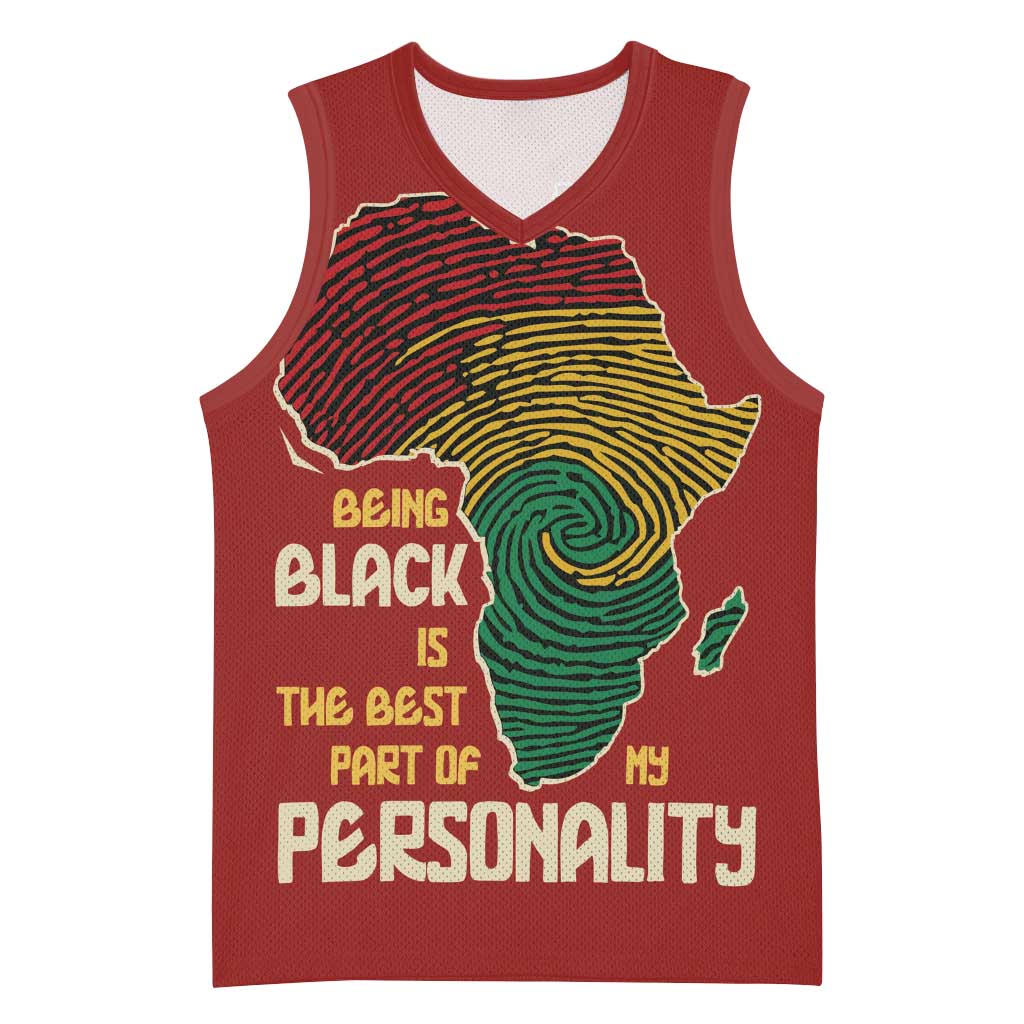 African Map Fingerprint Basketball Jersey Being Black Is The Best Part Of My Personality DT03