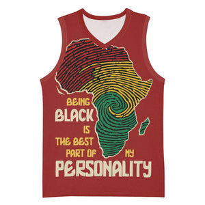 African Map Fingerprint Basketball Jersey Being Black Is The Best Part Of My Personality DT03