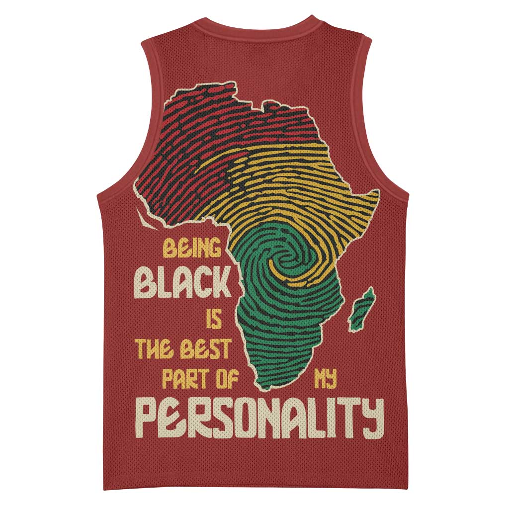 African Map Fingerprint Basketball Jersey Being Black Is The Best Part Of My Personality DT03