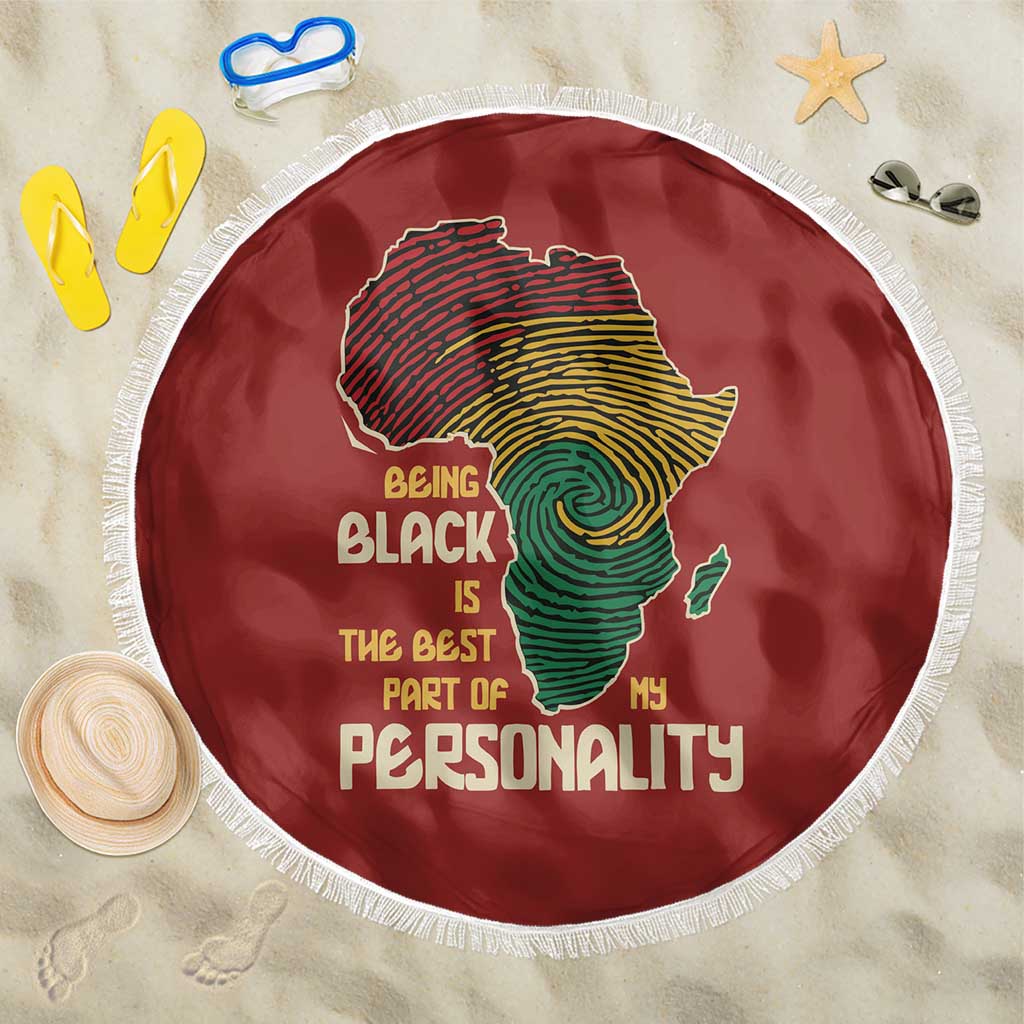 African Map Fingerprint Beach Blanket Being Black Is The Best Part Of My Personality
