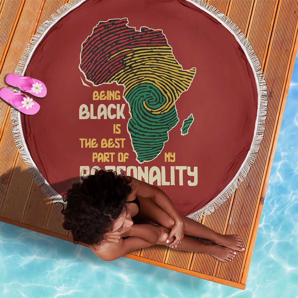 African Map Fingerprint Beach Blanket Being Black Is The Best Part Of My Personality
