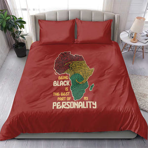 African Map Fingerprint Bedding Set Being Black Is The Best Part Of My Personality