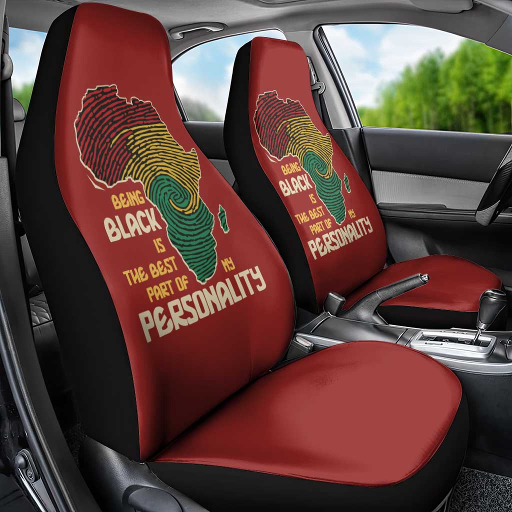 African Map Fingerprint Car Seat Cover Being Black Is The Best Part Of My Personality