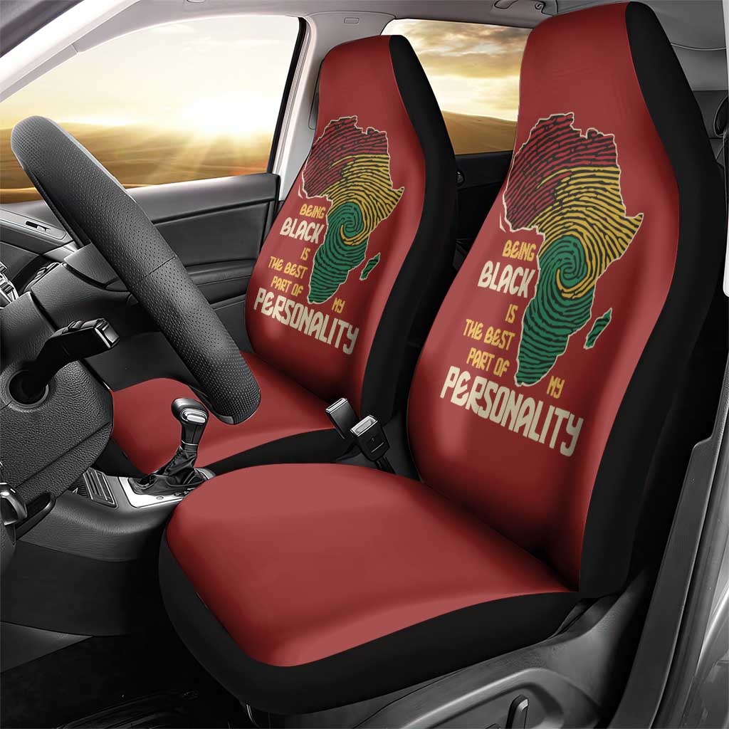 African Map Fingerprint Car Seat Cover Being Black Is The Best Part Of My Personality