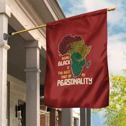 African Map Fingerprint Garden Flag Being Black Is The Best Part Of My Personality