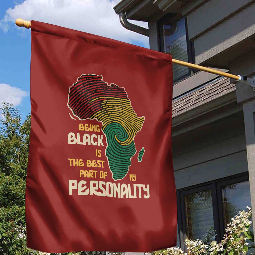 African Map Fingerprint Garden Flag Being Black Is The Best Part Of My Personality