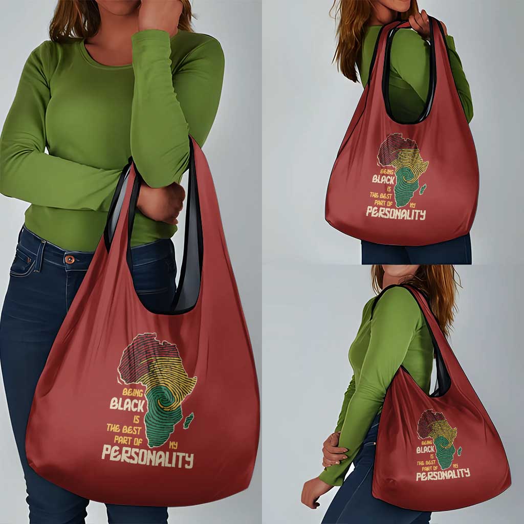 African Map Fingerprint Grocery Bag Being Black Is The Best Part Of My Personality