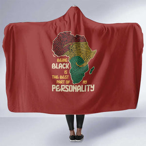 African Map Fingerprint Hooded Blanket Being Black Is The Best Part Of My Personality